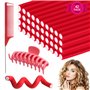 Bigoudis Magiques 40Pcs - Rouleaux Mousse Flexibles pour Cheveux Courts et Longs avec Peigne à Queue et Pince (Rouge)