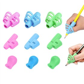 WuzhiEu Lot de 9 aides d'écriture pour enfants - Porte-stylo en silicone - Aide aux enfants - Poignée pour tenir le stylo - Poig