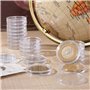 MengH-SHOP Capsules de Monnaie 30mm Capsules de Pièces en Plastique Rondes Capsules à Monnaie avec Boîte d'Organisateur de Stock