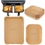 150pcs Papier Cuisson Air Fryer，Rectangulair Paper Liners Friteuse Sans Huile Accessoires，Papier Sulfurisé Feuilles，Doublure en