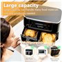 150pcs Papier Cuisson Air Fryer，Rectangulair Paper Liners Friteuse Sans Huile Accessoires，Papier Sulfurisé Feuilles，Doublure en 