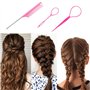 Lot de 3 Accessoires de Coiffure, Outil de Queue de Cheveux, Coiffure accessoires, Outils Tressage, Outil de Coiffure, Aides à l