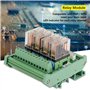 Module Relais 4 Canaux pour Montage sur Rail DIN, Module d'Interface de Relais de Puissance avec Indicateur LED 16A DC 12V