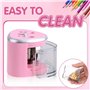 Taille-Crayon Électrique pour Enfant, Taille-crayon Automatique avec 2 Trous(6-12mm), Taille-Crayon Professionnel, Alimenté par 