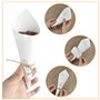 30Pcs Cône Confettis Mariage Blanc avec Fleurs Séchées Biodégradables, Support, Autocollants et Cordes - Canon à Confettis en Pa