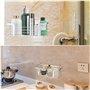 Panier de Douche Acier Inoxydable, étagère de Douche sans Perçage, Panier Support Étagère Organisateur à Suspendre de Salle de B