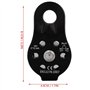MAGT Poulie Grimpante - poulie Noire Poulie De Sauvetage Simple en Alliage D'aluminium 26kn Équipement Noir d'escalade pour Le T
