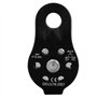 MAGT Poulie Grimpante - poulie Noire Poulie De Sauvetage Simple en Alliage D'aluminium 26kn Équipement Noir d'escalade pour Le T