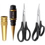 CENPEK Alésoir de carrosserie RC 0-14 mm Perforatrice avec manchon et ciseaux incurvés et ciseaux droits Ensemble de montage de 