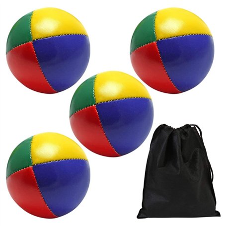 Eowppue Lot de 4 balles de jonglage Rondes Lisses et Douces avec Un Sac