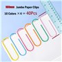 Attache-papiers jumbo colorée - Lot de 40-100 mm - Grande taille - Revêtues de vinyle - Fournitures scolaires et de bureau
