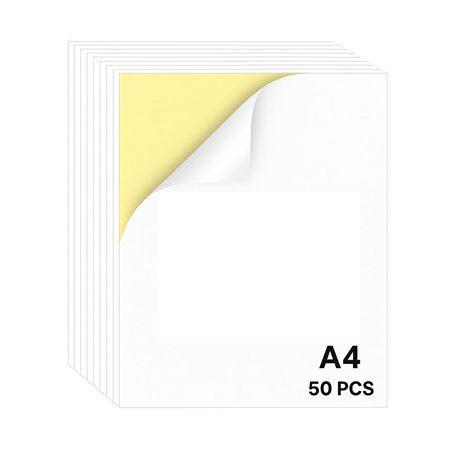 50 feuilles A4 d’étiquettes autocollantes – Surface lisse