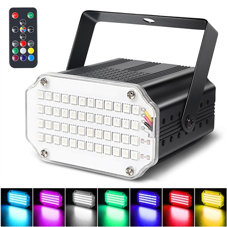 48LED Mini Stroboscope Telecommande Dj Jeux de Lumiere Pour Soiree Strobe Light