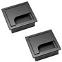 Passe Câbles Encastrable Bureau 2 Pièces en Alliage d'aluminium 80 mm * 80 mm avec Joint Brosse pour Bureaux Rangement et Organi