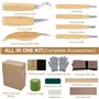 SAMISO Outil de Ciseaux à Bois Kit,30PCS Outils Sculpture Sur Bois,Kit Sculpture Bois avec Couteau Sculpture Bois,10PCS blocs de