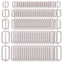 Swpeet 100 Pcs ajusteur Rectangle métal Triglides glisse boucle