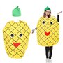 IGEAIIE Costume d'ananas pour adultes - Costume amusant de costumade avec tenue jaune et chapeau de feuille verte - Tissu non ti