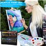 UCAMP 41 Pcs Kit de Peintures Acryliques,Kit de Peinture Aquarelle,Ensemble Fournitures de Peinture Professionnelles avec 24 Tub