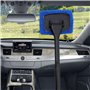 1PC Brosse De Nettoyage De Pare,Avec 4 Tampons en Microfibre Réutilisables,Nettoyeur Vitre Voiture Nettoyant à Manche Télescopiq