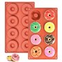Lot de 2 Moules à Donuts en Silicone Anti-Adhésif - 8 Emplacements Réutilisables pour Gâteaux