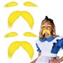 Lot de 2 moustaches jaunes et sourcils - Kit d'enfilage - Moustache artificielle à coller - Costume Lorax - Moustache - Fausse b