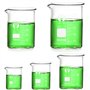 HATANSE 5 Pièces Bécher Gradué en Verre Borosilicate 5ml 10ml 25ml 50ml 100ml Béchers Forme Basse pour Laboratoire Cuisine et É
