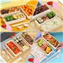 PIWOSGOL Boîte Bento,3 Couche Boite Repas avec 2 Pots à Sauce & Couverts, Anti Fuite Bento Lunch Box, Lunch Box Micro Ondable po
