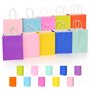 HOMIKLSA 20 Sacs Cadeau avec Poignées 21x15x8cm - 10 Couleurs Éclatantes