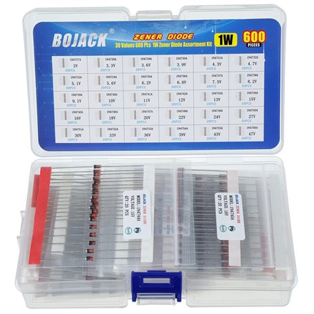 BOJACK 30 valeurs 600 pcs 1W Zener Diodes Assortiment Kit.