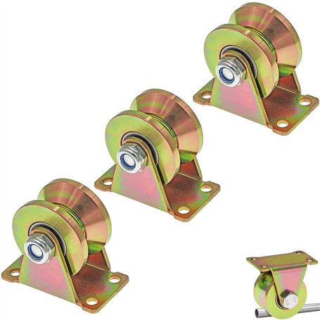 Generic LU3Z Lot de 3 poulies à rainure en V avec support 31 mm / 1