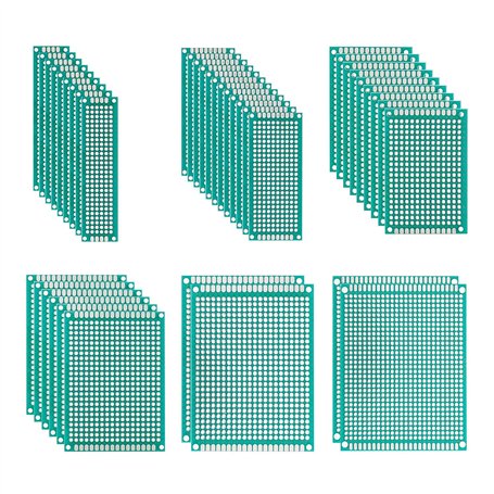 BOJACK 6 valeurs 40 pièces de prototype de carte PCB Double face pour bricolage à souder avec 6 tailles Compatible avec le Ardui