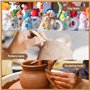 DERJDISF Kit de Poterie pour Adulte - Argile Autodurcissante, Outil de Sculpture en Argile pour Poterie, 19 Pièces pour les Scul
