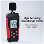 Yiko Sonomètre numérique portable - 35 dB à 130 dB avec écran LCD rétroéclairé - Appareil de mesure - Stockage de données max/mi
