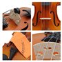 4 en 1 Cordes de Violon & Muet en Caoutchouc & Pont d'érable & Chiffon de Nettoyage Accessoires pour ViolonAccessoires pour Viol