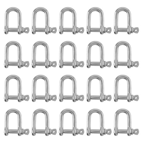 CHEUKYIU Lot de 20 Manilles M5 en Acier Inoxydable