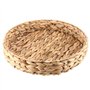 CHEUKYIU Lot de 2 plateaux ronds tressés en jonc de mer en jacinthe d'eau - 32 cm et 28 cm de diamètre - Plateau décoratif rond 