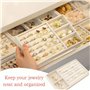 4 Pcs Rangements Bijoux Tiroir, Plateau Bijoux Velours a 4 Styles Différentes, Plateau Bijoux pour Tiroir Peut Stocker/Afficher 