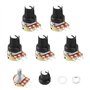 Hseamall 5PCS Potentiomètre Rotatif 10K OHM linéaire Potentiomètre 3 avec écrous et rondelle