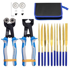 SPEEDWOX Lot de 20 pinces à outils pour mosaïque avec roue de coupe de rechange revêtue de titane - Aiguille diamant - Longueur