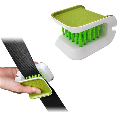 Xzyden Suvnie Brosse de nettoyage pour ceinture de sécurité de voiture - Outil de lavage double face en forme de U - Multifoncti
