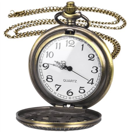 LUCKYKODOR Montre de Poche Vintage Nombre de Chance avec chaîne Pocket Watch Ultra-Mince Montre à Gousset Cadeau d'anniversaire