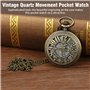 LUCKYKODOR Montre de Poche Vintage Nombre de Chance avec chaîne Pocket Watch Ultra-Mince Montre à Gousset Cadeau d'anniversaire 