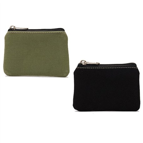 TRKETK 2 Pièces Petits Portefeuilles Mini Porte Monnaie Portable Porte Monnaie Unisexe en Toile avec Fermeture éclair pour Carte
