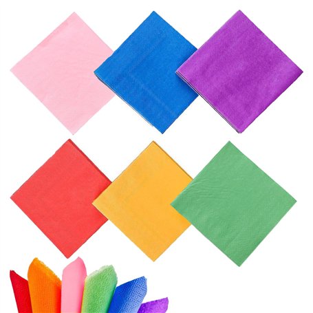 TRKETK 60 Pièces Serviettes en Papier Multicolores