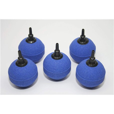 Sibo Lot de 5 pierres à air sphériques de 5 cm - Pour aquarium et étang - En plastique - Bleu