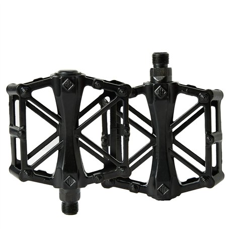 Pédales de vélo 9/16" en aluminium - Pédales de vélo avec roulements étanches - Pédales larges antidérapantes à plateforme pour