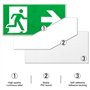 12pcs Panneau Sortie de Secours: 300 x 150 mm Panneau Issue de Secours, Plaque de Issue der Secours, Panneau de Sortie Urgence P