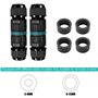 Lot de 2 connecteurs de câble étanches IP68 - Connecteur de câble étanche à 3 broches - Manchon de connexion pour câble de 5 à 1