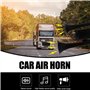 GAOUTO Klaxon LWK - 12 V - 120 dB - Double tube - Super puissant - Avec compresseur - Kit de klaxon à air comprimé - Pour tous l