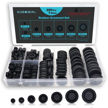 KUBOWAI Lot de 200 œillets de Câble en Caoutchouc